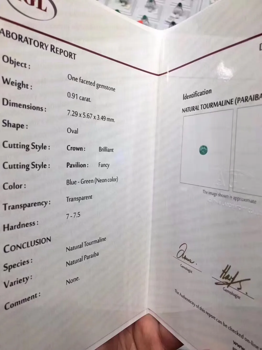 Paraiba турмалиновый кулон, чистое золото 18 К, ювелирные изделия, настоящий Paraiba турмалин, драгоценный камень 0.91ct AGL сертификат, кулон, ожерелья