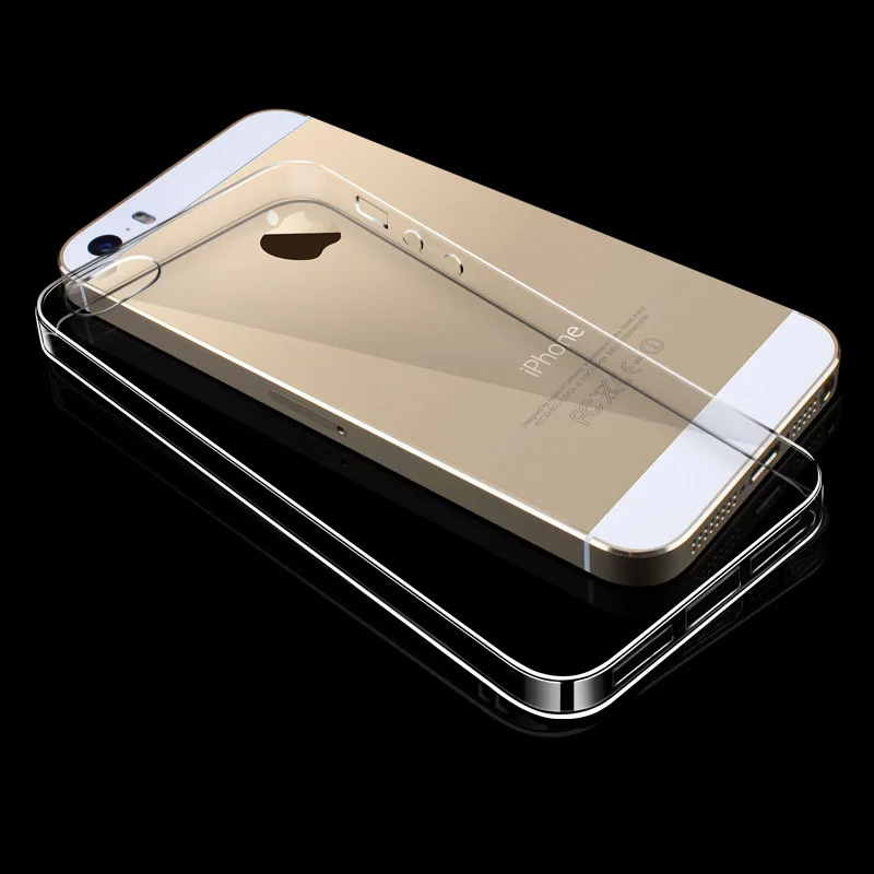 Чехол для Apple iPhone 5S мягкий силиконовый чехол 5 SE прозрачный ТПУ бесплатный подарок