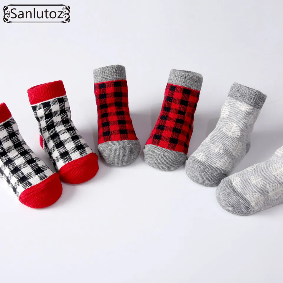 Sanlutoz/детские носки для новорожденных мальчиков и девочек, носки для младенцев, подарки на день рождения, стильные модные носки для детей от 0 до 12 месяцев, комплект из 3 пар