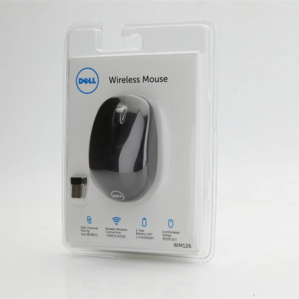 Беспроводная оптическая USB мышь DELL WM126 2 4 ГГц эргономичная игровая компьютерная
