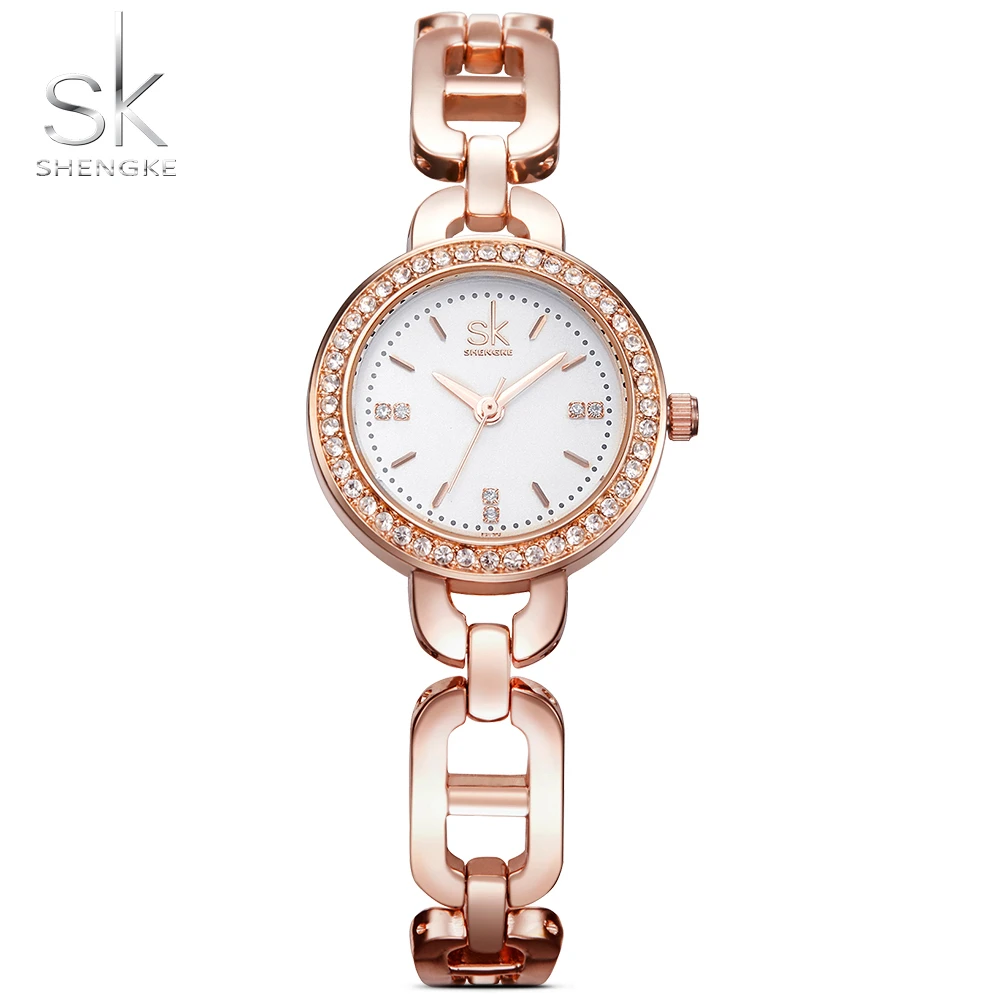 Shengke бренд Модные женские туфли Wirstwatches золотой кварцевые часы циферблата Для