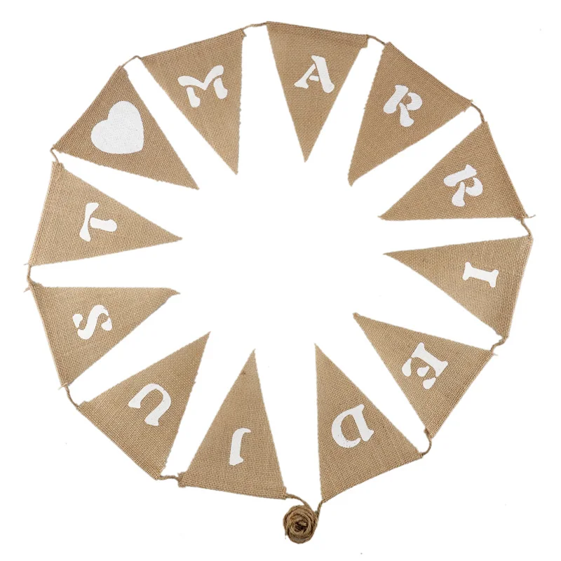 Г-н &amp миссис молодоженов Свадебная вечеринка флаги для украшения на свадьбу в