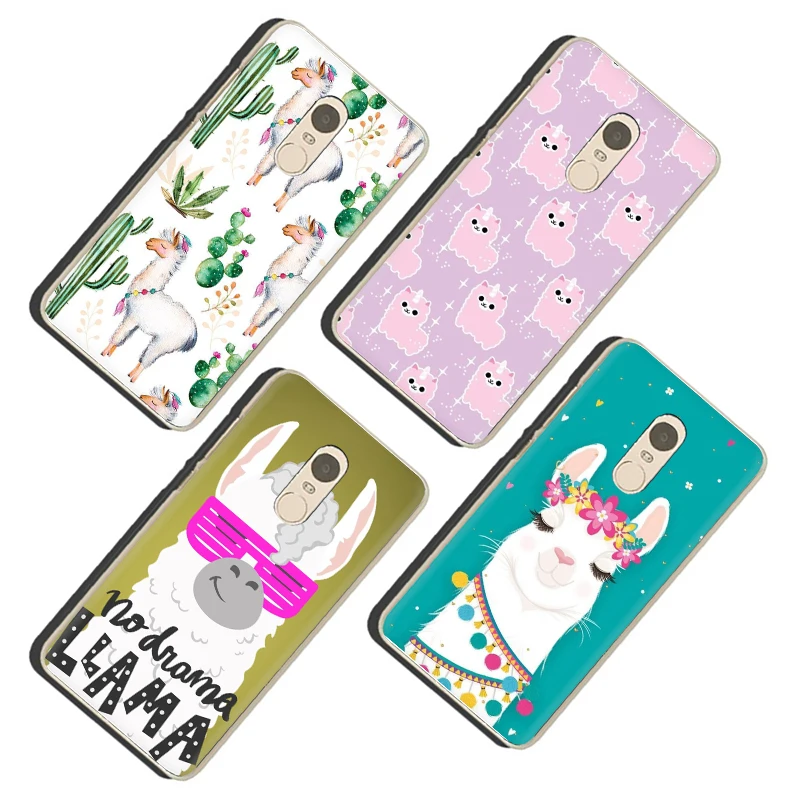 Жесткий чехол Kawaii с милыми ламами и альпаками для Xiaomi Redmi 5A 5 Plus 6A 6 Pro 7 GO Note 4 4X 8