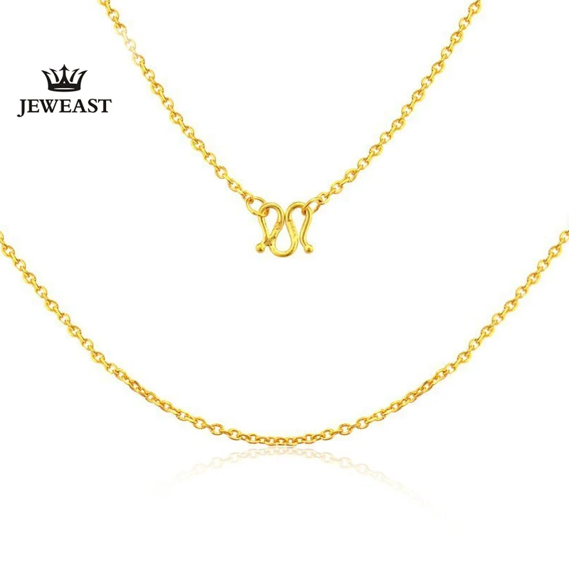 XXXZZZ 24k чистое золото ожерелье в виде веревочной цепи Простые Модные женские