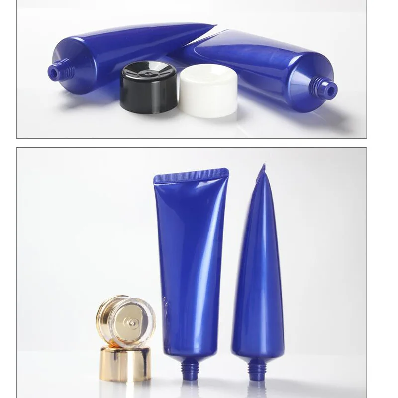 100 мл пустой благородный синий шланг Squeeze Упаковка Контейнер макияж очищающий