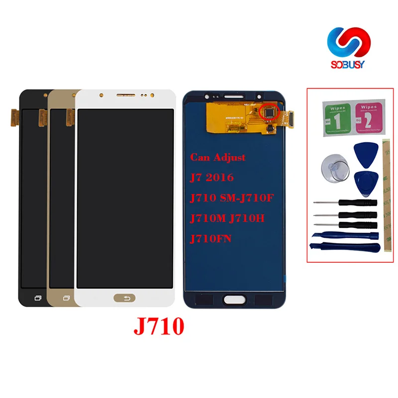 Для Samsung Galaxy J7 2016 ЖК дисплей J710 SM J710F J710M J710H J710FN сенсорный экран панель дигитайзер
