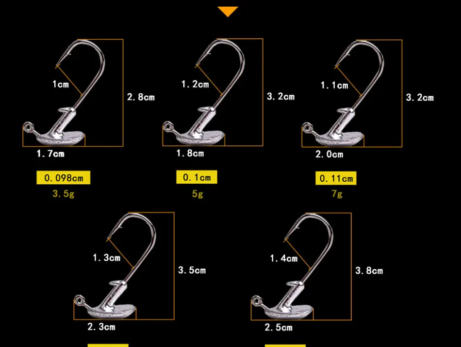 5 шт./лот, 3,5 г, 5 г, 7 г, 10 г, 14 г, стакан, свинцовая головка, крючок, джиг, приманка, рыболовные крючки для мягкой приманки, рыболовные снасти, рыболовные снасти, аксессуары