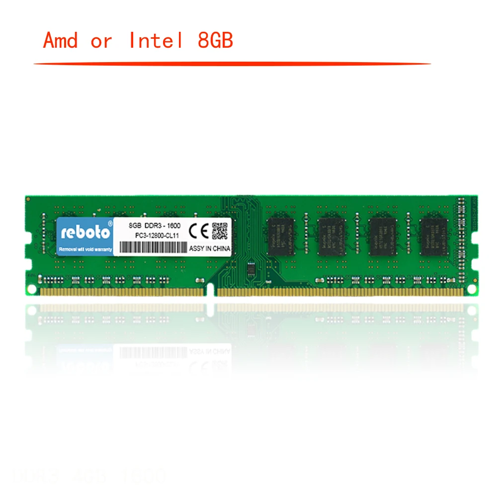 Reboto DDR3 8 ГБ ОЗУ 1600 1333 без ecc настольного ПК Память 240 Шпильки Система Высокая