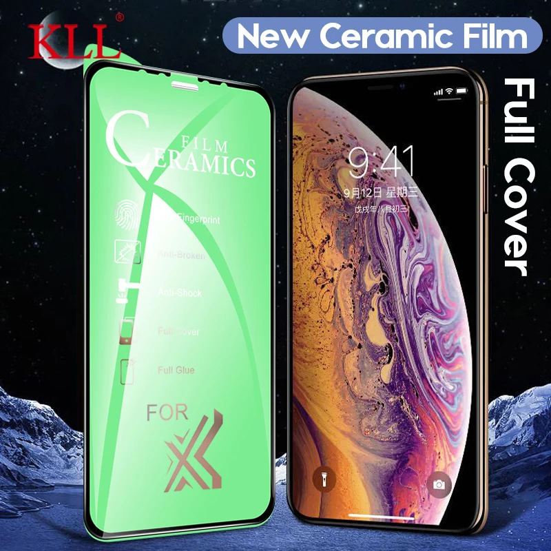 Полностью клеящаяся Мягкая Керамическая пленка для iPhone XS MAX X XR 9H полное покрытие экрана протектор для iPhone 6 6s 7 8 Plus не закаленное стекло