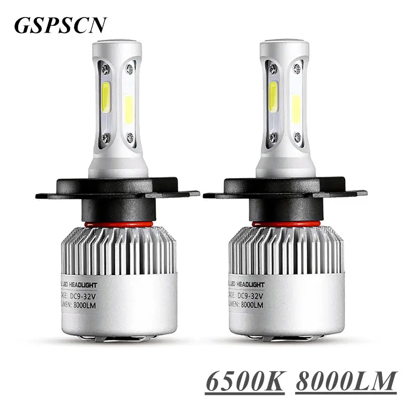 2x LED 8000LM автомобиля Фары для Авто светодиодные фары H4 H13 H7 H11 9005 9006 6500 К удар водить