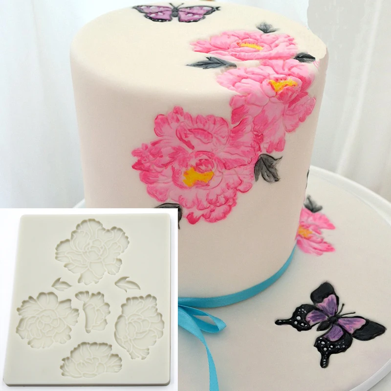 1 шт. силиконовая форма в форме пиона для выпечки|Формы тортов| |