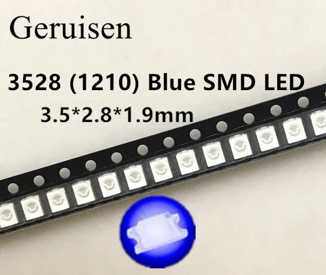 1210 3528 SMD LED ультра яркий синий свет Диод 470 475NM 3 0 6 V чип светодиодные лампы высокого