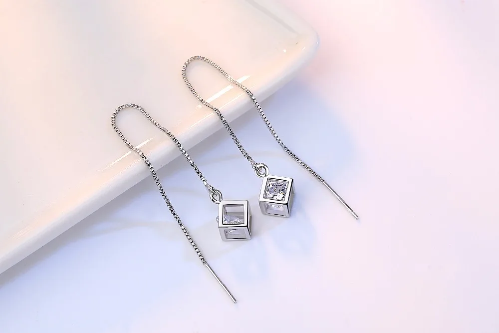 XIYANIKE коробка серьги с кисточками модные ювелирные изделия 925 пробы Серебряные длинные серьги для женщин девочек Brincos Ювелирные изделия подарок VES6713