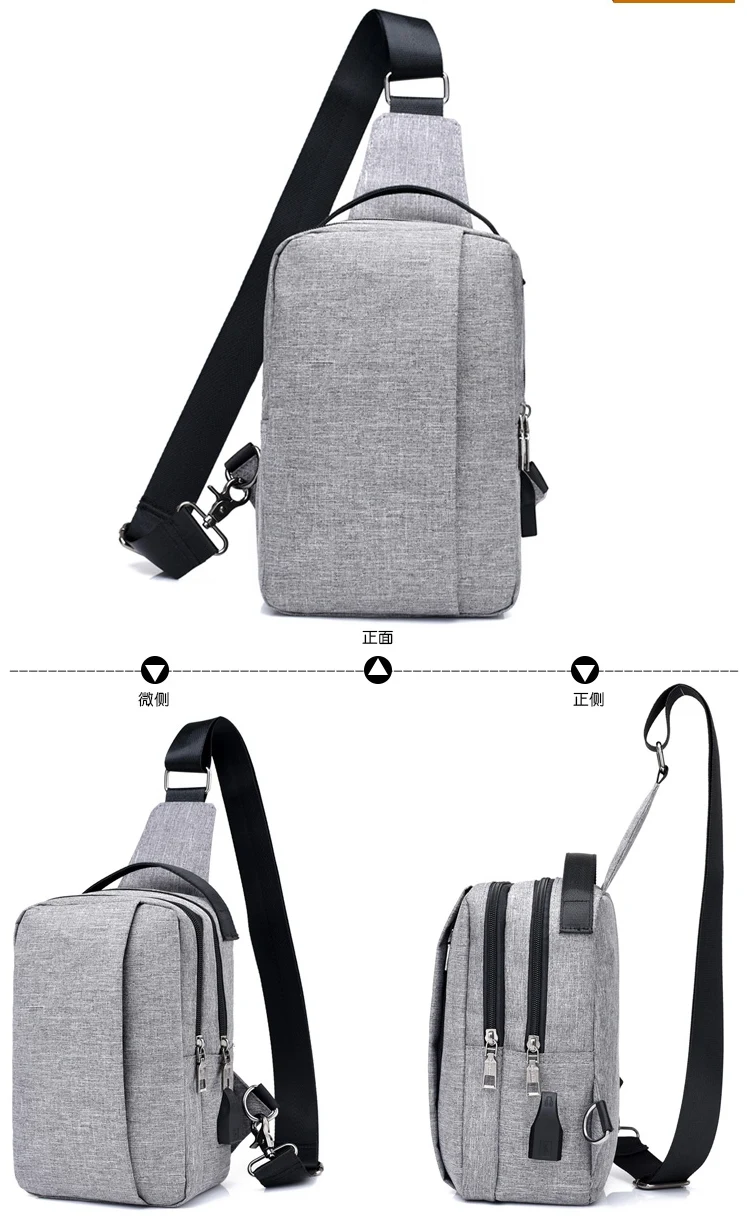 Мужские сумки-мессенджеры через плечо, повседневные мужские нагрудные сумки, как для мужчин и женщин, внешний USB зарядка, дорожные сумки