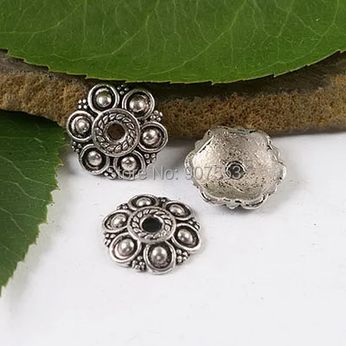 

50pcs Tibetan silver color 12mm flower design bead caps h1656