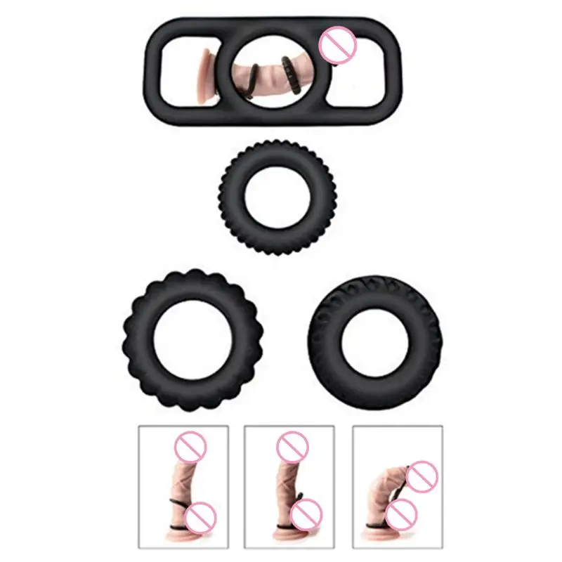 4 шт. мягкое Силиконовое кольцо на пенис для задержки эякуляции замедлитель