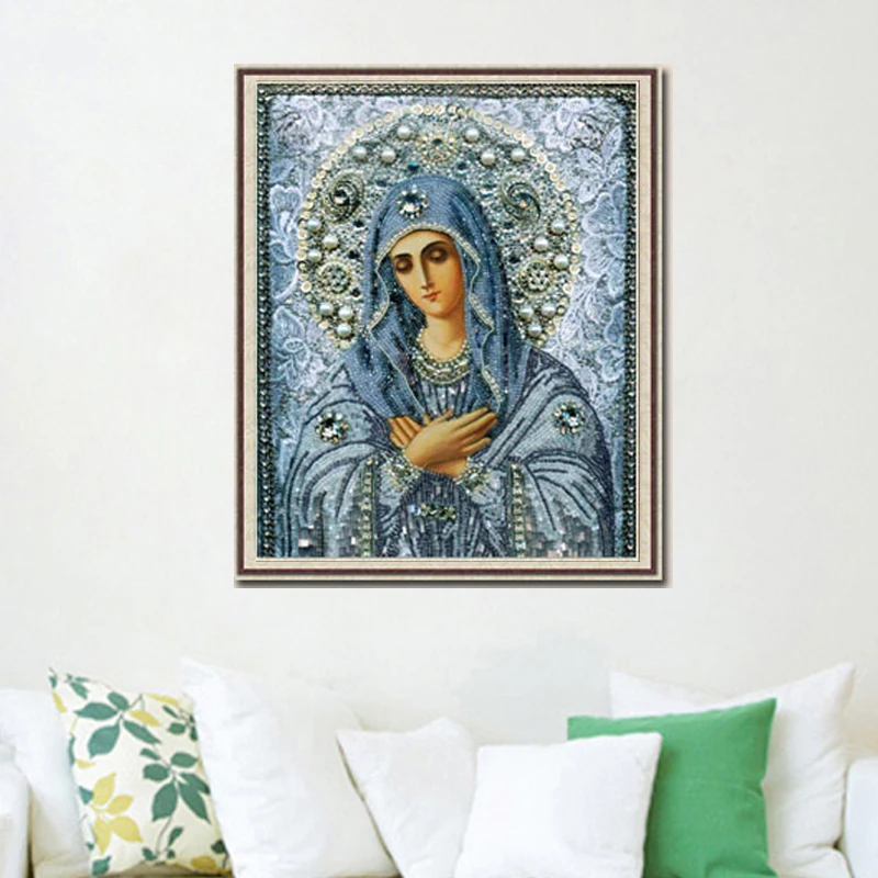 

DIY Diamond Painting Cross Stitch Needlework 5D 3D Diamond Embroidery Round Crystal Resin Diamond Mosaic Religious Christmas