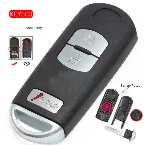Запасная часть для чехла Keyecu дистанционный смарт ключ Брелок Shell 2 + 1 кнопка Mazda 3 CX