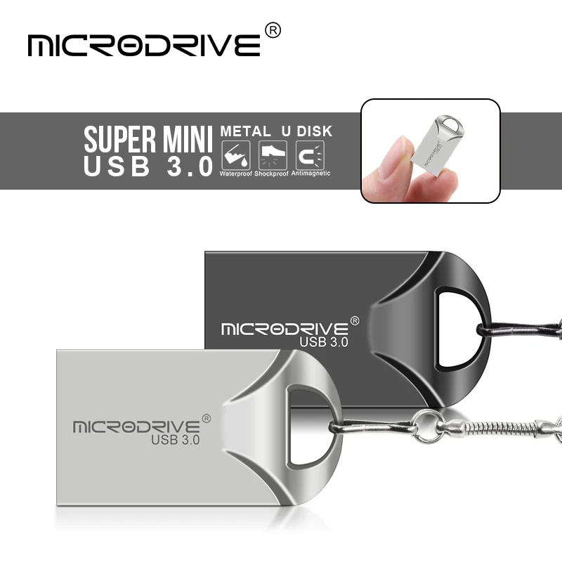 Супер мини usb 3,0 emory stick 16 ГБ 32 ГБ usb флеш-накопитель 64 ГБ 128 ГБ флеш-накопитель металлический usb накопитель с брелком флэш-диск