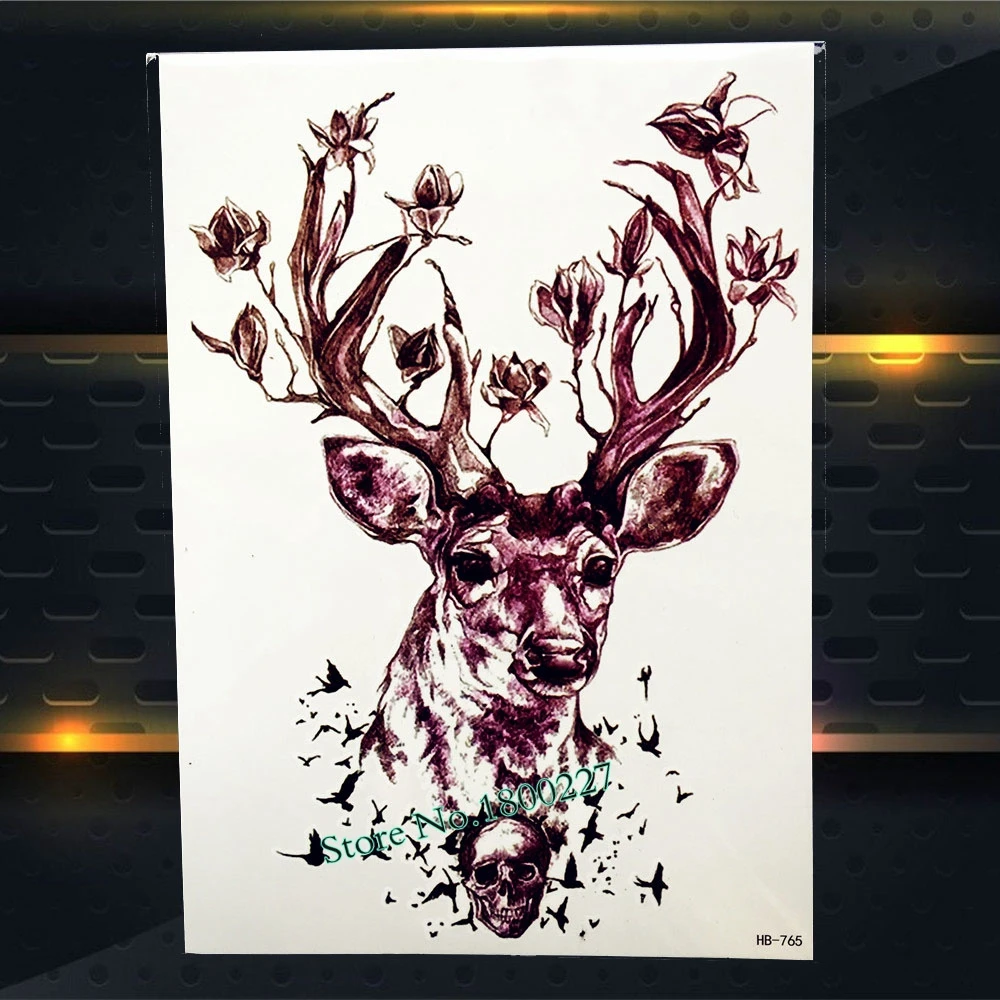 Большой размер водонепроницаемый временное тату Феникс Nirvana дизайн мужской боди