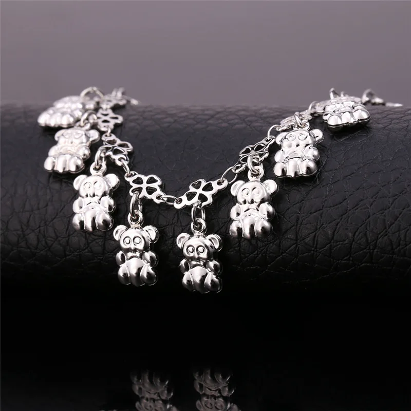 Женский браслет Collare Золотой/Серебристый на щиколотку с милым медведем оптовая