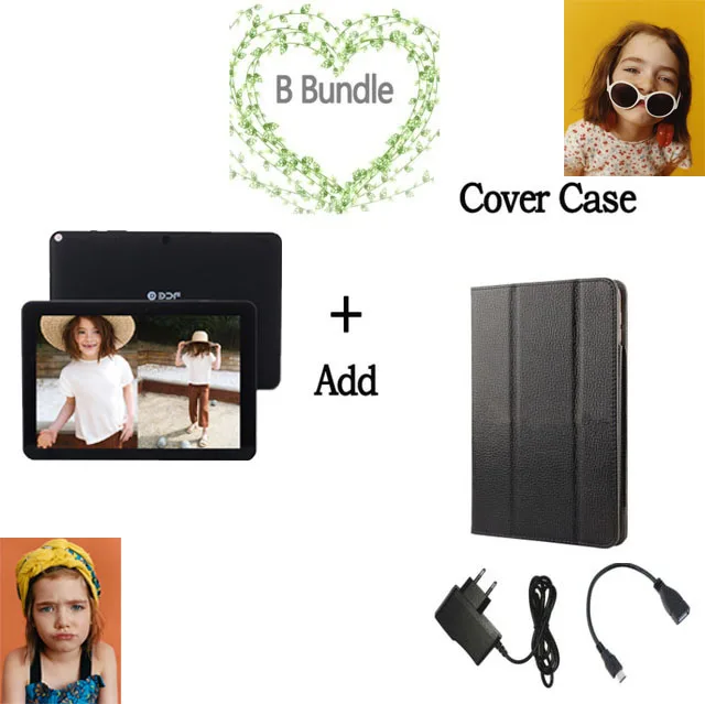 Add case Русская, BDF, новинка, 10 дюймов, Android 7,0, планшетный ПК, 1 Гб+ 32 ГБ, WiFi, планшеты, четыре ядра, Мини компьютер, планшет, 7, 8, 9, 10 дюймов, планшет - Комплект: Add case