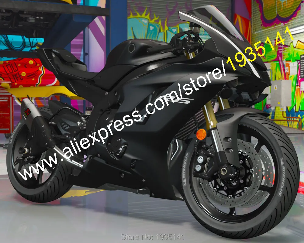 Новейшие комплекты обтекателей для YZF R6 2017 2018 2019 2020 17 18 19 20 матовый черный корпус