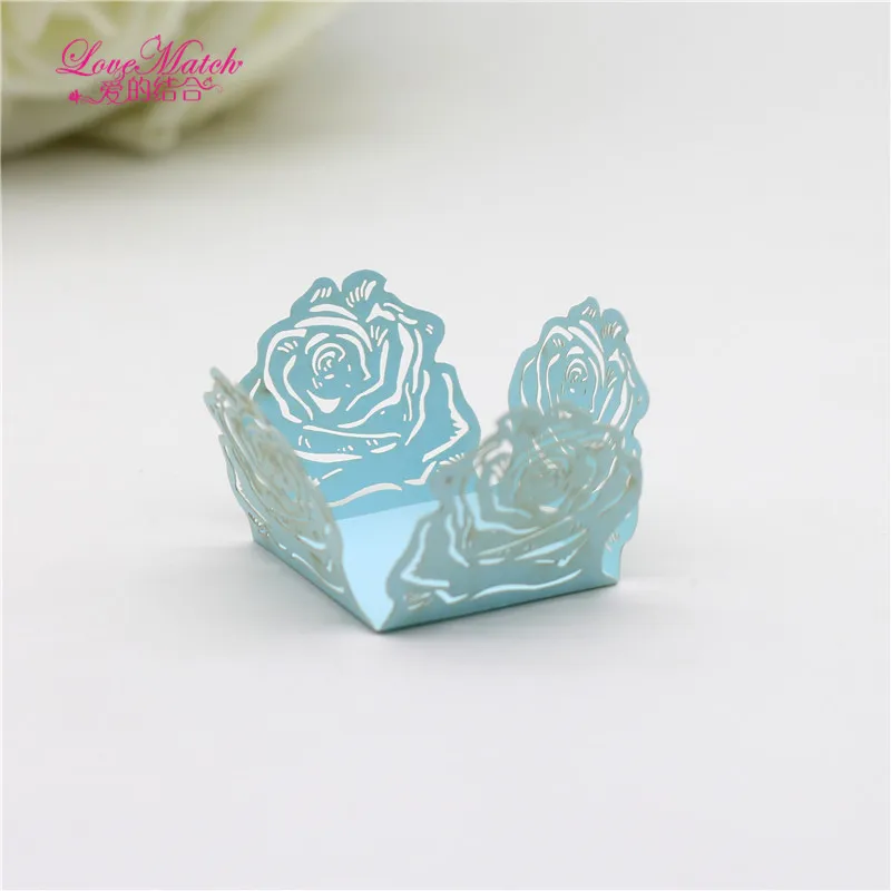 nudy blue Love Match 50 шт. красивые лазерная резка конфет коробки Бар свадебные сувениры и подарки аксессуары для тортов вечерние свадебные сувениры и украшения - Цвет: nudy blue