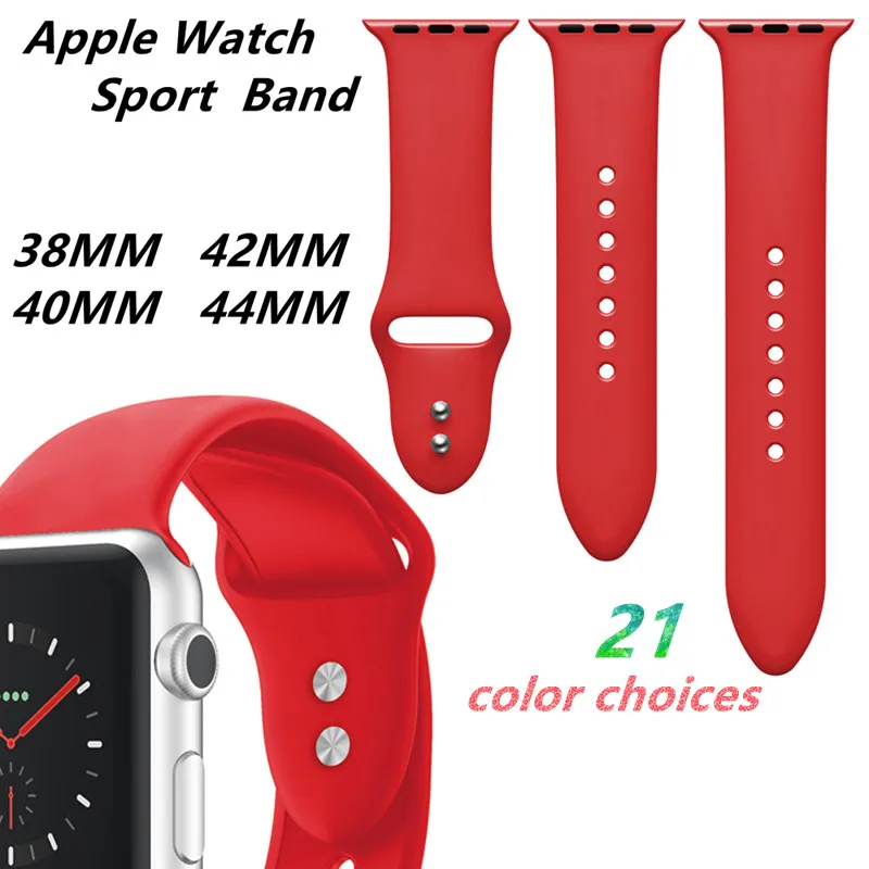 Мягкий силиконовый спортивный ремешок для замены 38/42 мм Apple Watch 4/2/1 на запястье 40/44