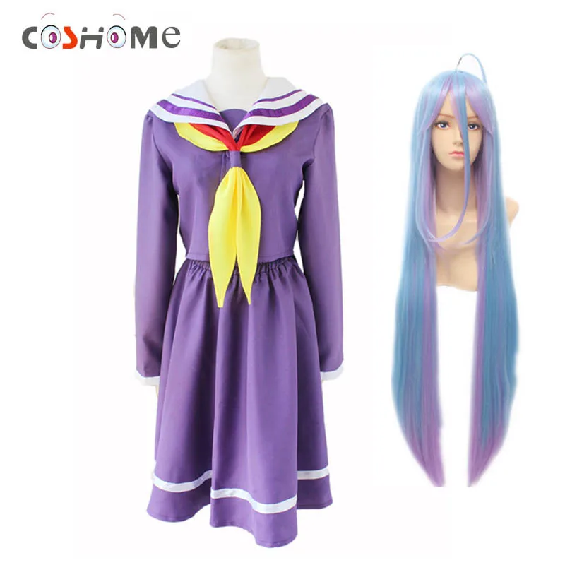 Coshome No Game Life Shiro 100 см парики платье для костюмированной вечеринки костюмы