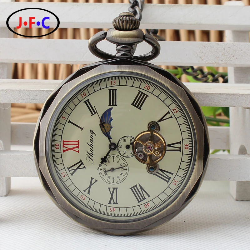 2017 Западная ветер механические карманные часы студенты одежда аксессуары с