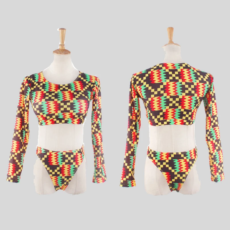 2017 винтажный принт Африканский бикини высокая талия купальник женский пуш ап