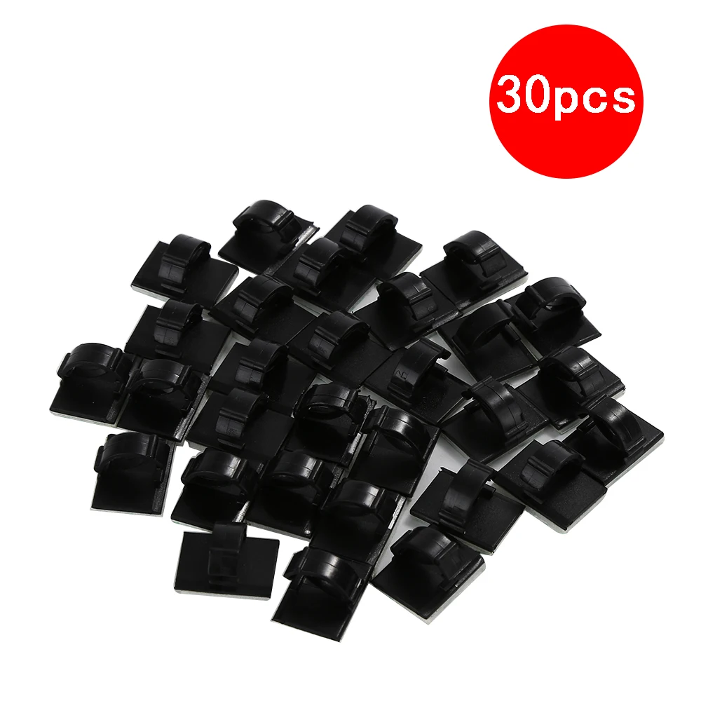 30 шт./лот, клейкая Автомобильная кабельная намотка, крепеж, USB зарядное устройство, линия, застежка, провод, шнур, зажим для галстука, фиксатор, органайзер, стол, настенный зажим, держатель