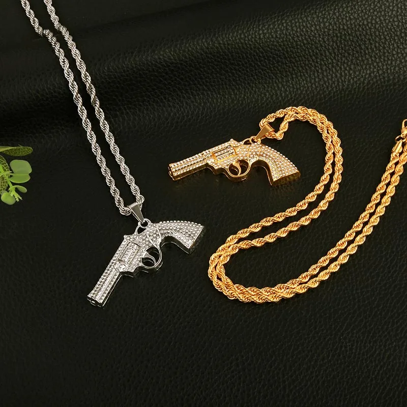 Ожерелье с подвеской в виде пистолета УЗИ AK47 для женщин и мужчин украшения стиле