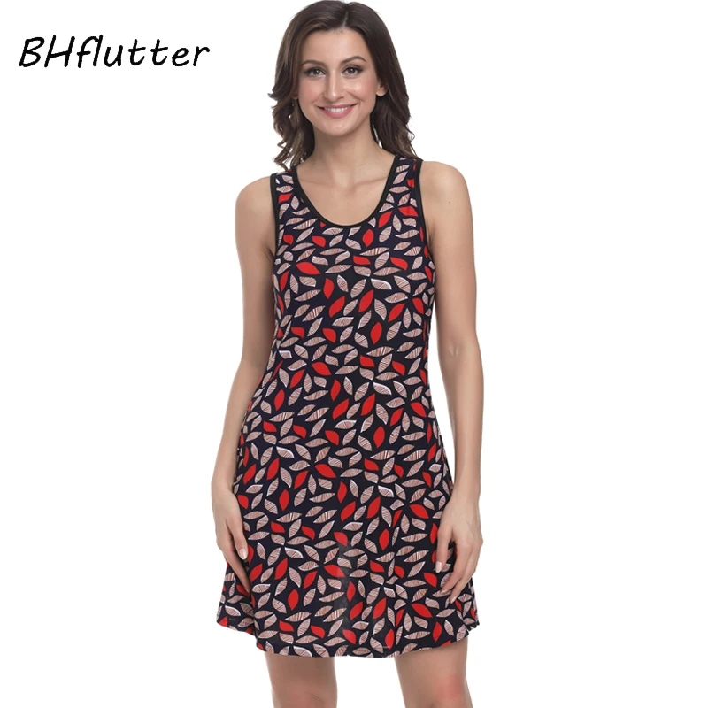 Женское Короткое платье на бретелях BHflutter повседневное шелковое в стиле бохо с