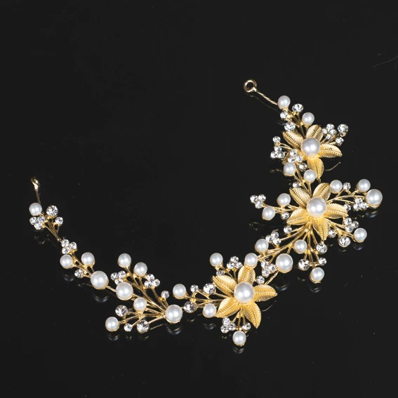 Gold Flower 06 Роскошная Блестящая серебряная бабочка мягкая свадебная тиара ободки невесты головной убор женские украшения для волос ювелирные аксессуары - Окраска металла: Gold Flower 06