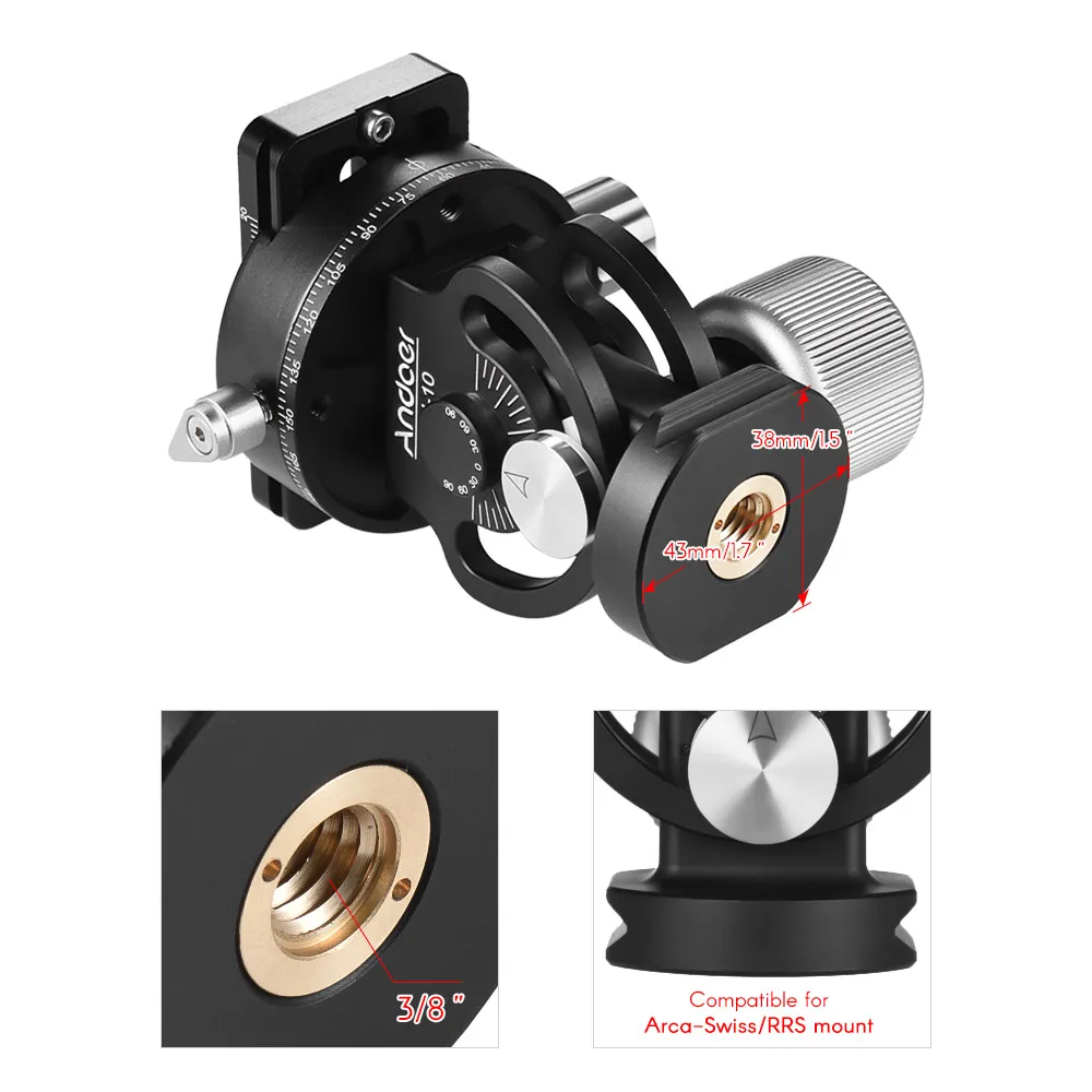 Andoer панорамная головка штатива для наблюдения за птицами двусторонняя