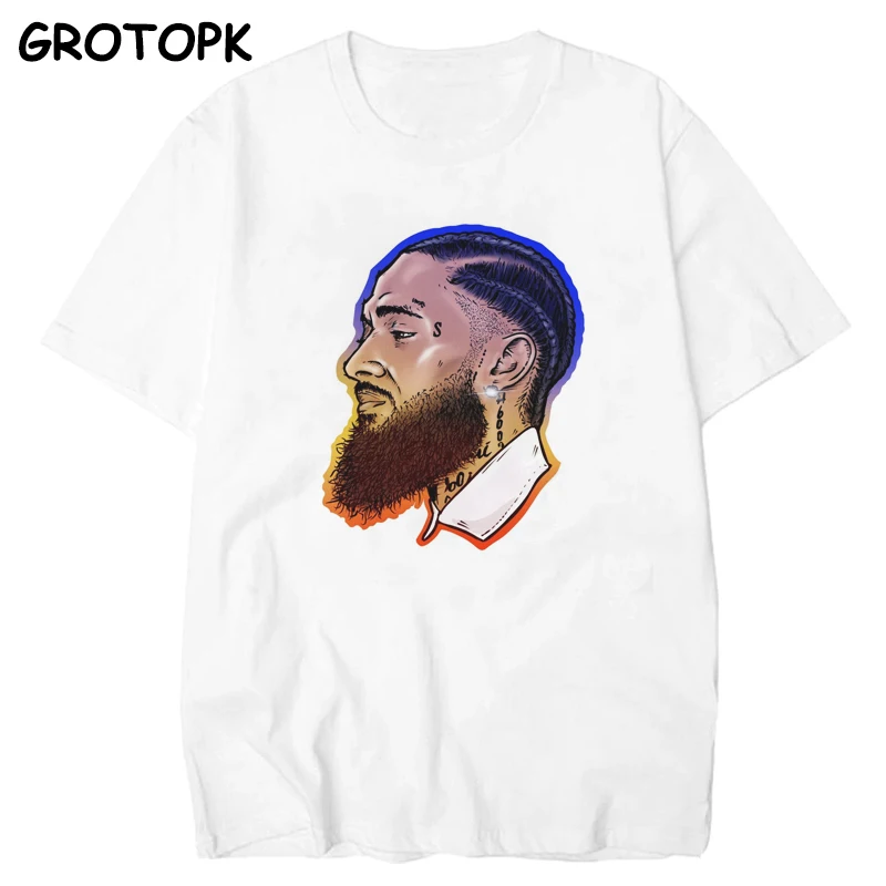Мужская футболка с принтом The Great Nipsey, белая футболка в стиле хип-хоп, Harajuku, уличная одежда, рэпер Lil Peep Nipsey Hussle, мужская одежда - Цвет: 3
