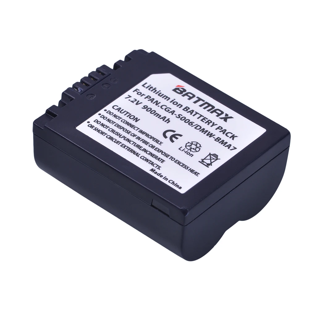 Аккумулятор Batmax для камеры Panasonic 2 шт. аккумулятор CGR CGA S006E S006 S006A BMA7 DMW DMC FZ7 FZ8 FZ18 FZ28
