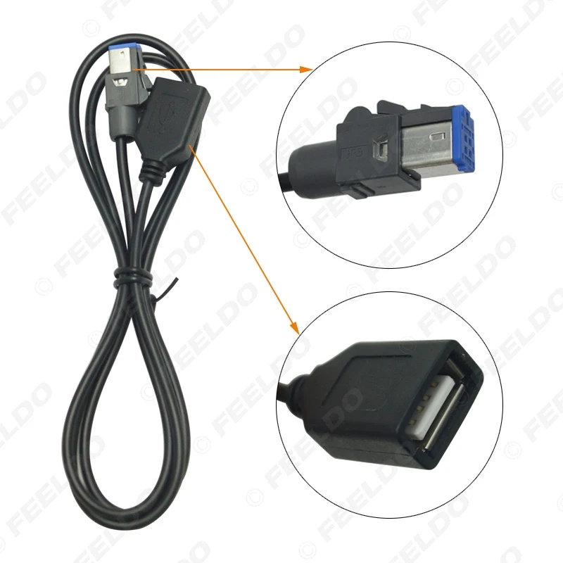 FEELDO 1 шт. автомобильное аудио 4-контактный USB-кабель адаптер Женский USB-разъем для