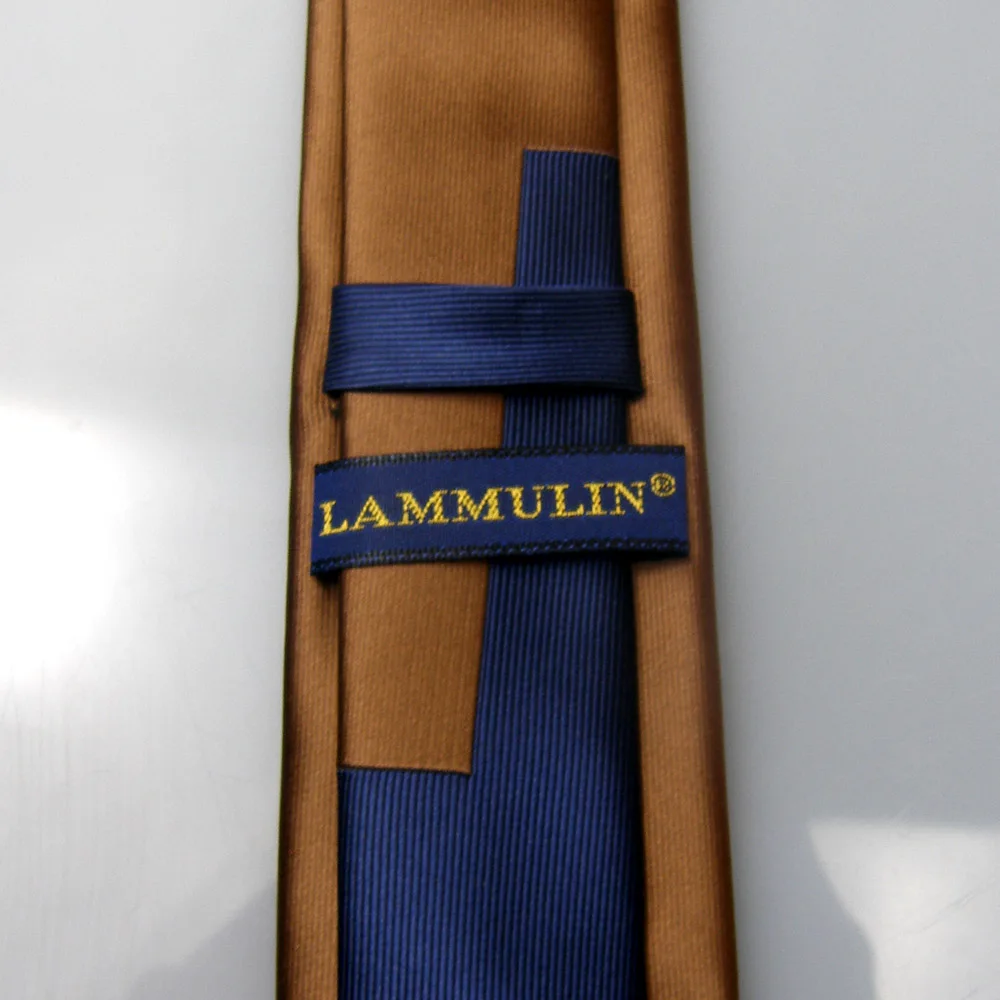 Мужские галстуки LAMMULIN, модный дизайн, синий узел, контрастный коричневый, двухцветная шейный галстук, Лоскутная микрофибра шейный платок, тонкий галстук 6 см, галстук