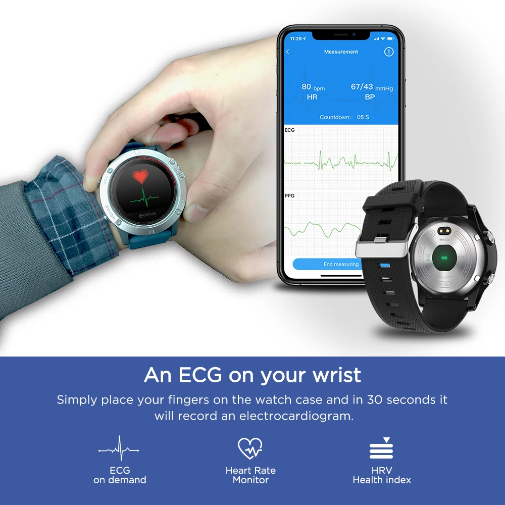 Zeblaze VIBE 3 ЭКГ Смарт часы мгновенный по требованию Цвет дисплей частоты сердечных