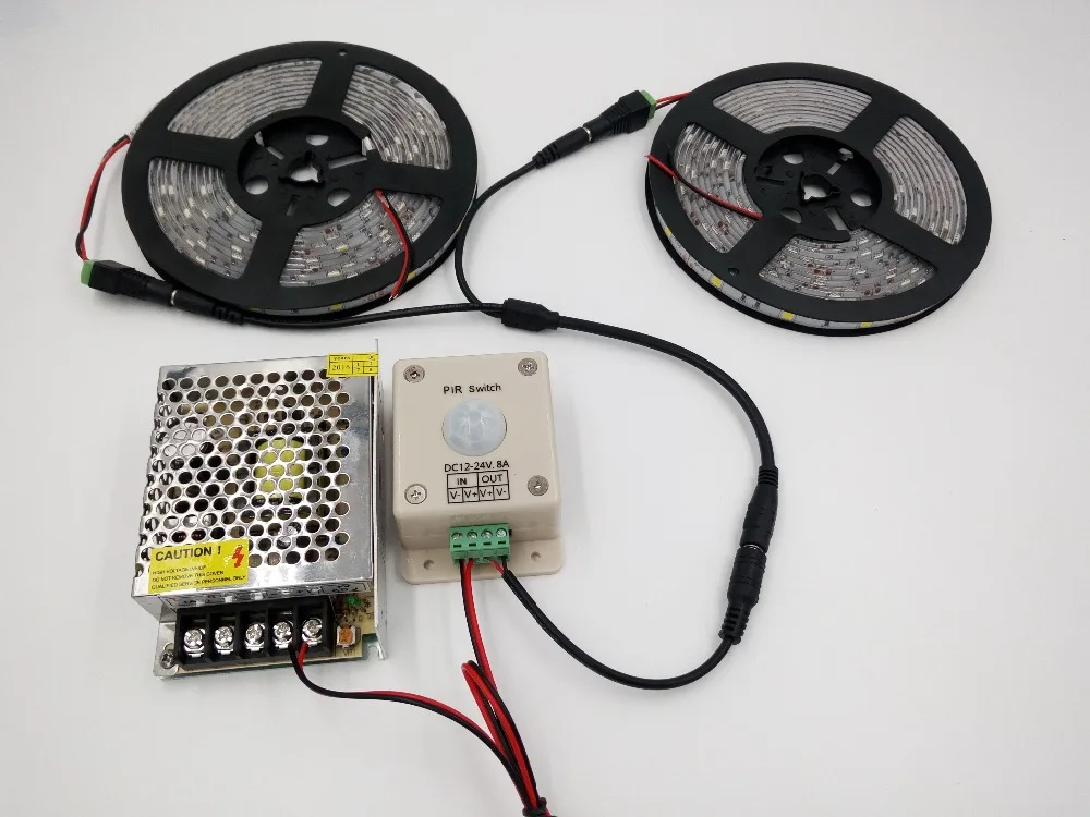 Светодиодная лента 5050 SMD 5 м 10 15 Диодная инфракрасный датчик движения из