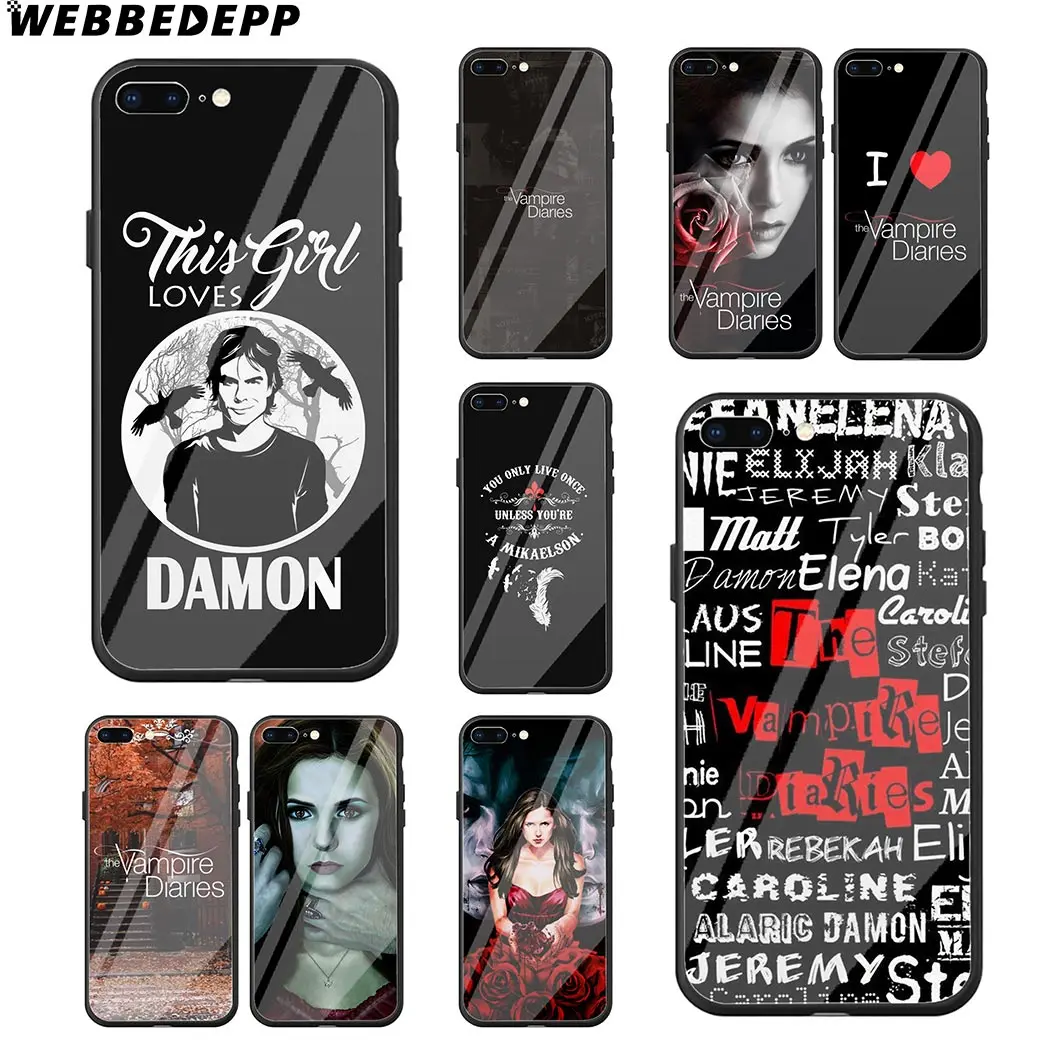 WEBBEDEPP Дневники вампира чехол из закаленного стекла для телефона Apple iPhone Xr Xs Max X или