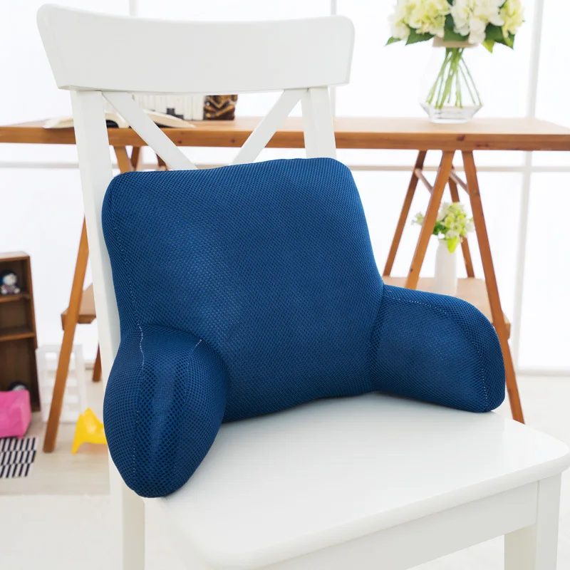dark blue Breathable Mesh Cloth Car Seat Lumbar Cushion Pillows Soft Pp Cotton Back Support for Car Seat and Office Chair Lumbar Support - Название цвета: dark blue