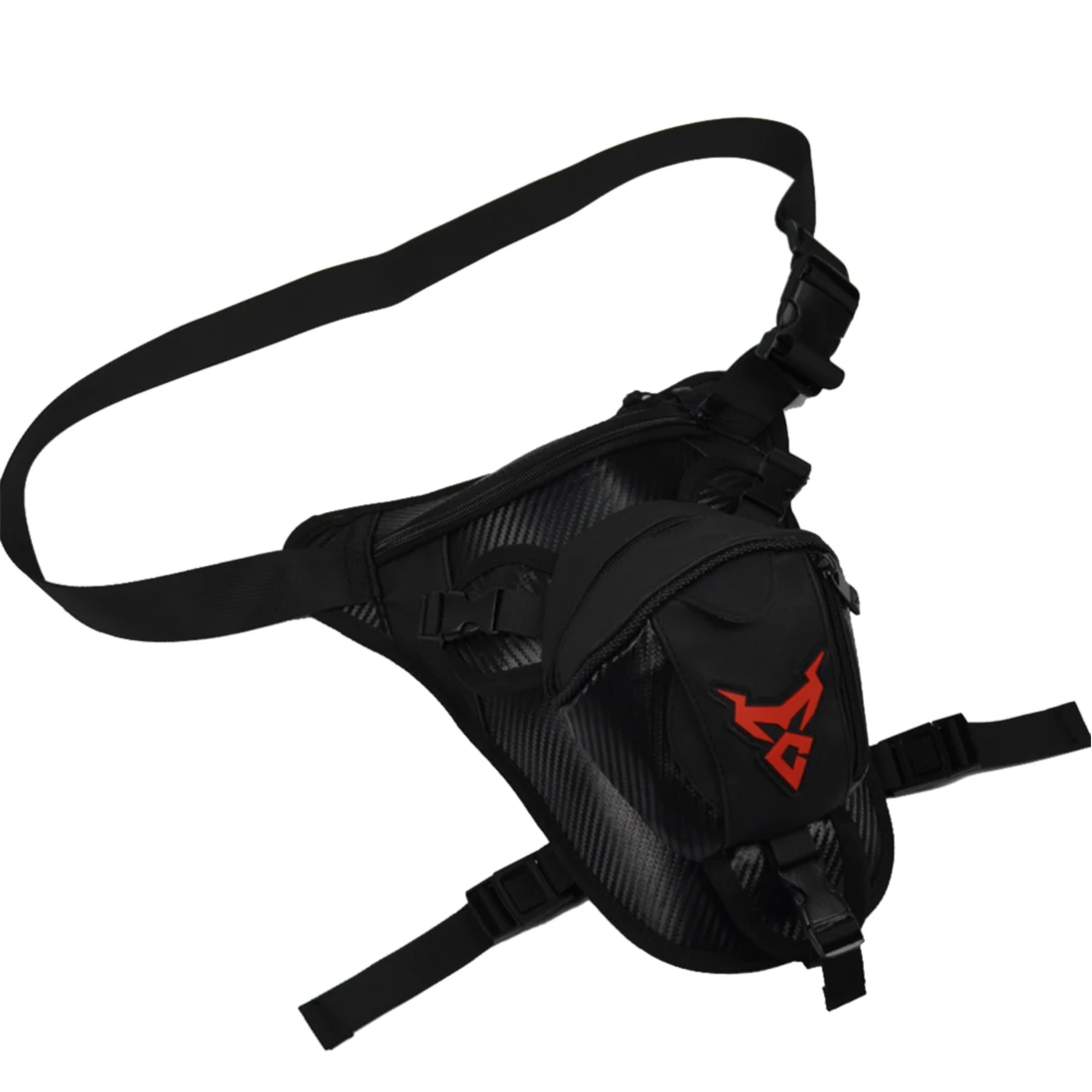 Red Black Высокое Качество Микрофибра Rider Leg Fanny сумка Треккинговая Мужская мотоциклетная штурмовая бум дорожная Военная Мужская Хип поясная сумка - Цвет: Red Black