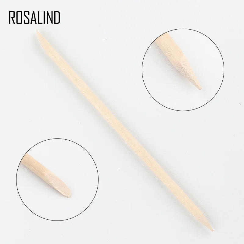 ROSALIND 100 шт./лот оранжевые палочки деревянные толкатели для кутикулы набор