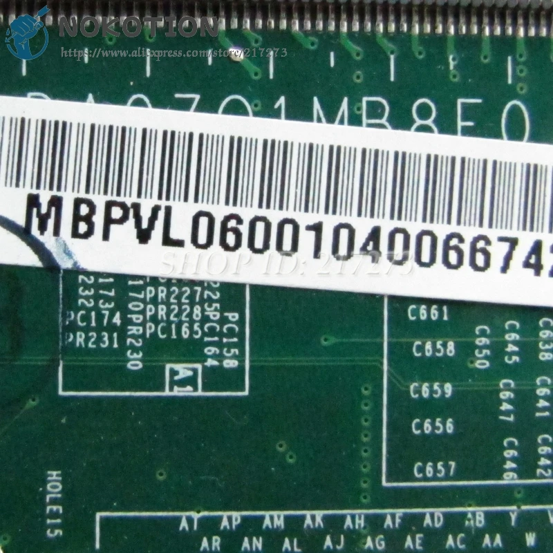 Материнская плата NOKOTION для ноутбука Acer aspire 4820 4820TG материнская HM55 DDR3 HD5650M 1 ГБ MBPVL06001