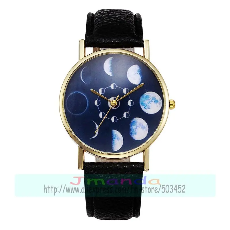 Часы наручные шт./лот 100 с кожаным циферблатом и Вселенной кварцевые повседневные