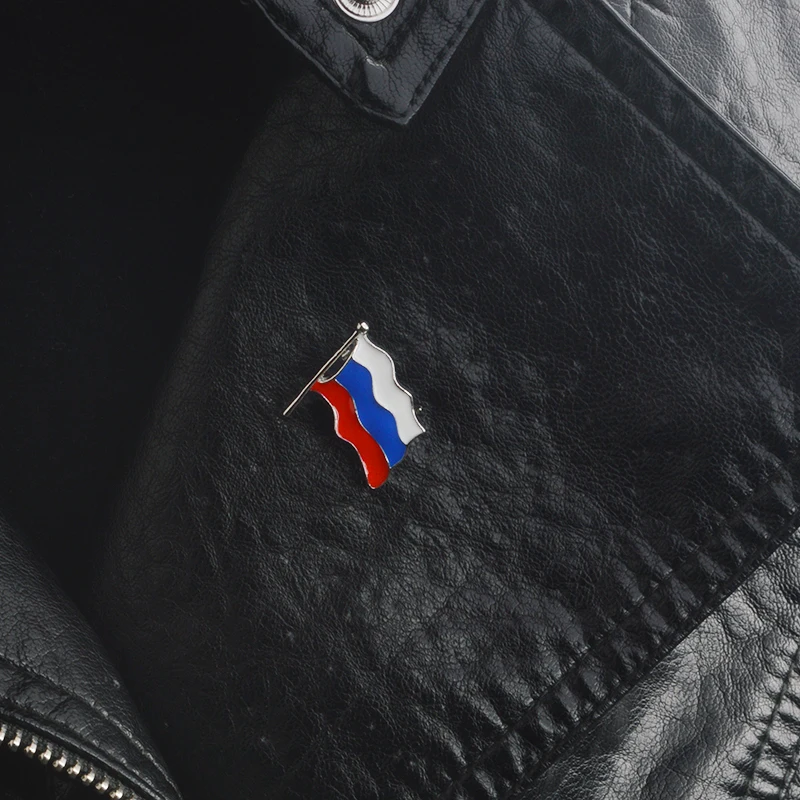 Российский флаг, эмалированная булавка, развевающийся флаг, булавка, броши для рубашки, сумки, кепки, пальто, нагрудная булавка, значок, подарок для российских покупателей